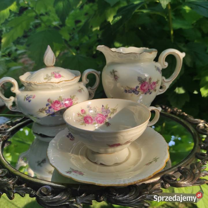 Porzellanfabrik Felda Rhnfiliżanka ze spodkiem Porcelana i szkło łódzkie Pabianice