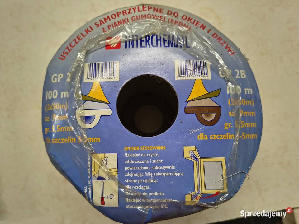 Uszczelka gumowa samoprzylepnado okien i drzwi