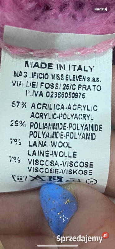 Sweterek tunika różowa z delikatnym rozcięciem Warszawa
