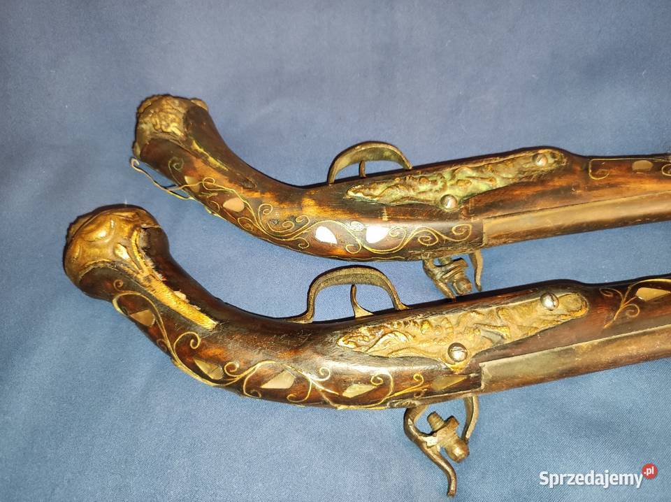 Pistolety skałkowe duże zdobne Wrocław sprzedam