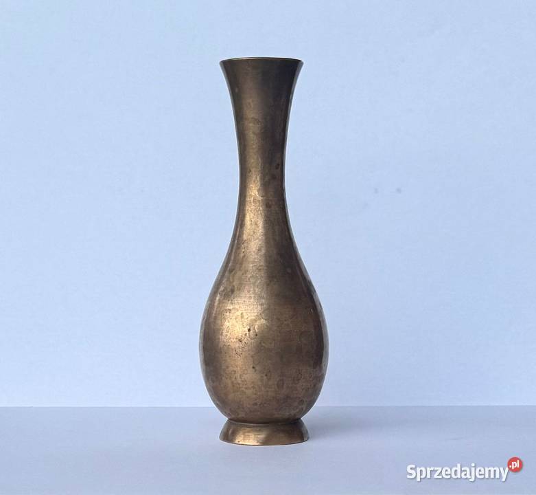 Stary mosiężny flakonik lany mosiądz wazonik