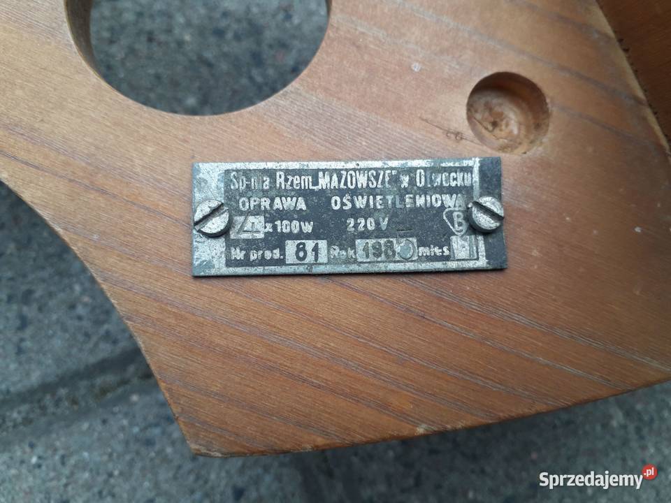 Lampa drewniana oryginalna mazowieckie Warszawa