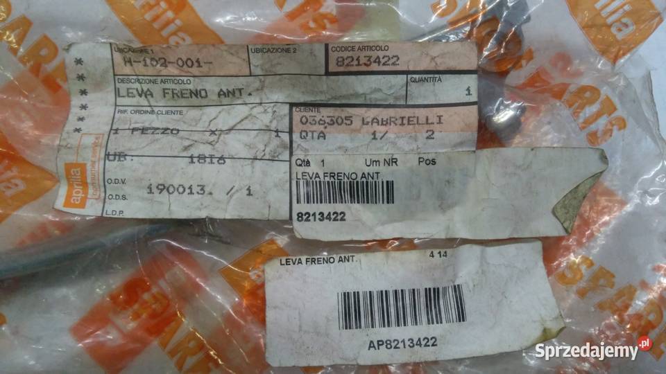 Dźwignia klamka manetka hamulca ORGINAŁ APRILIA Bielsk Podlaski