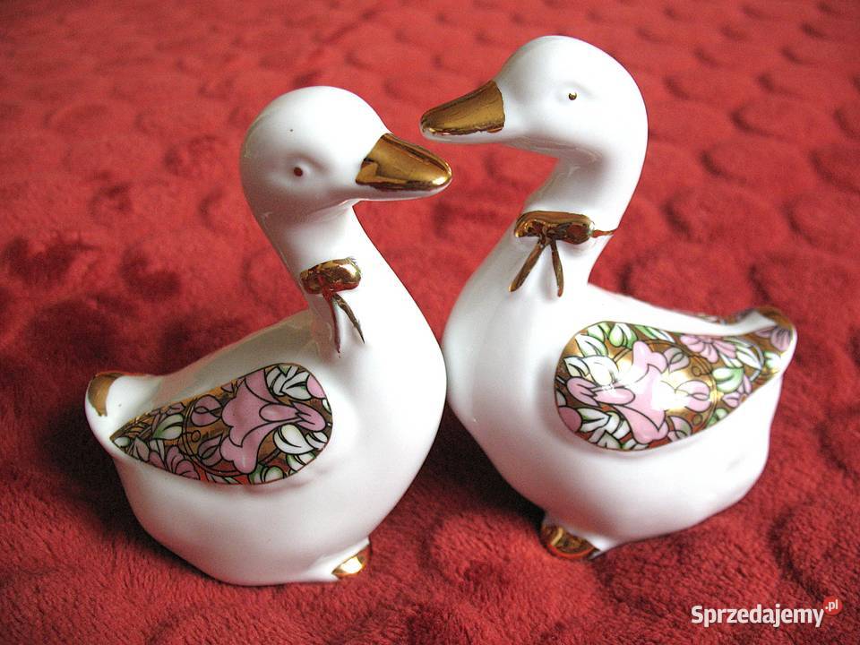 Gęsi figurki z porcelany 10 Wyposażenie wnętrz