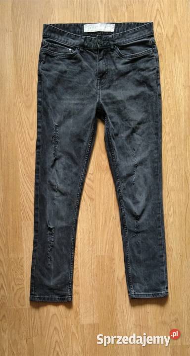 Ciemno szare spodnie z przetarciami Look Men podkarpackie Krosno