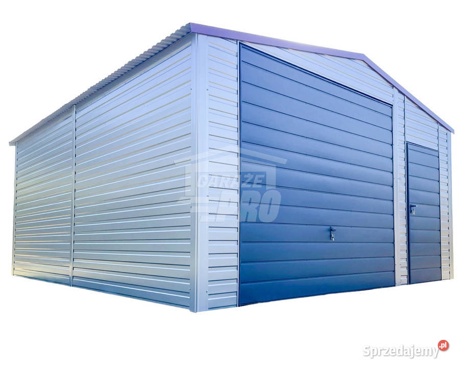 Garaż Blaszany 55x6m Brama Uchylna Drzwi 2x Okno blacha Iława