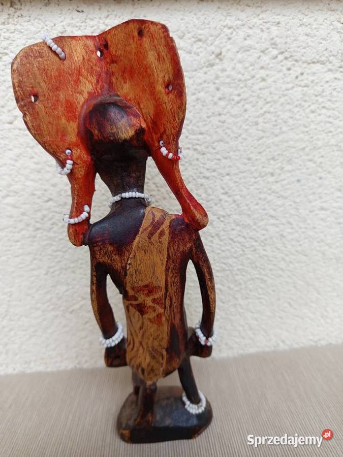 Afrykańska drewniana figurka rzeźba WOJOWNIK wys sprzedam