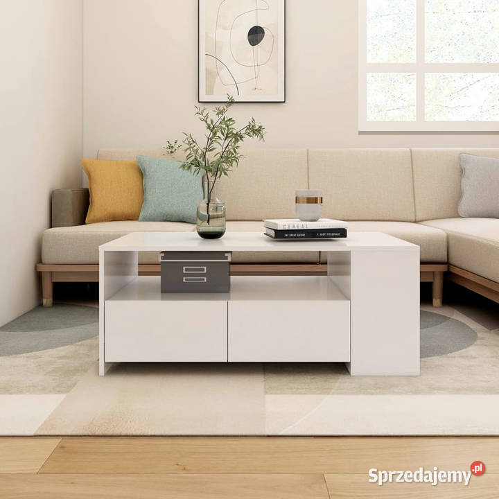 Stolik kawowy biały 102x55x42 materiał Warszawa sprzedam