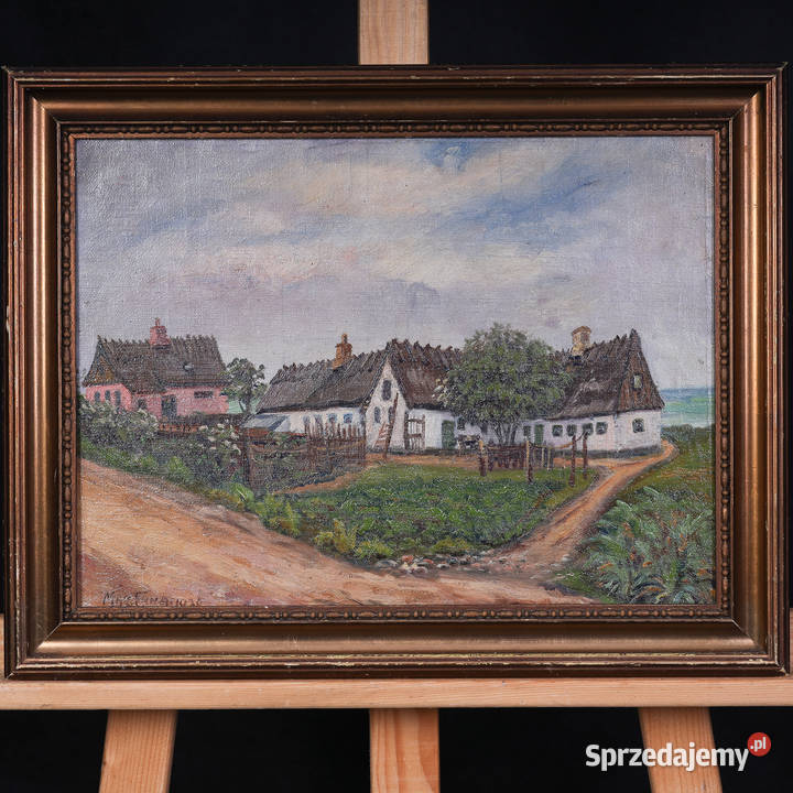 ARTexpert Obraz Olejny Sielski Krajobraz Wiejski Dobrzany