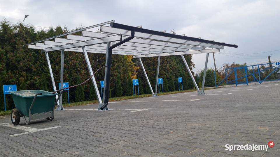 CARPORT SZCZELNY DACH FOTOWOLTAIKA SZYNA Gostynin