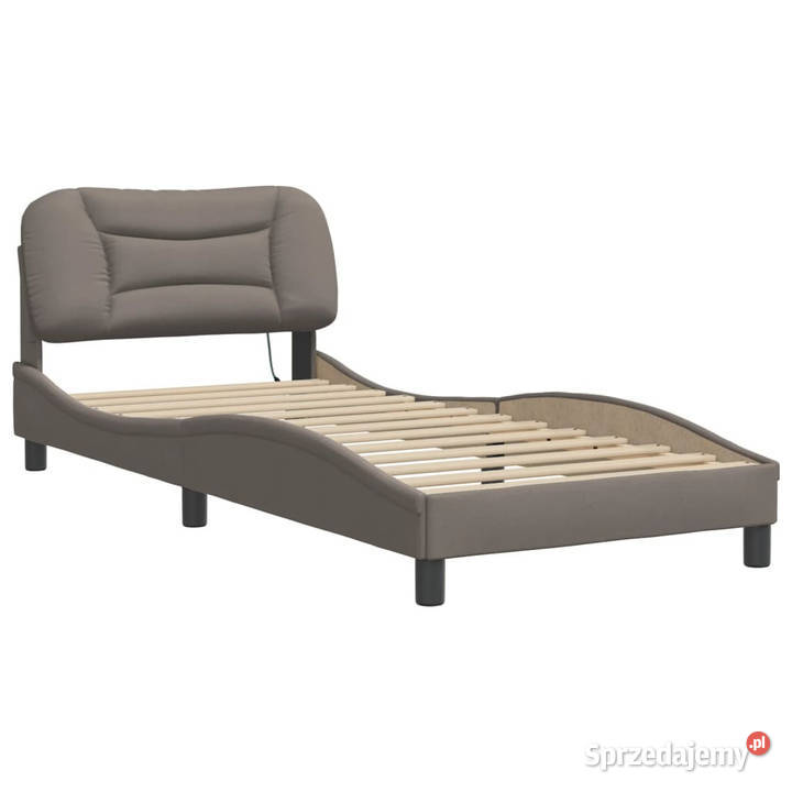 Rama łóżka z oświetleniem LED taupe tkanina 95cm Warszawa sprzedam