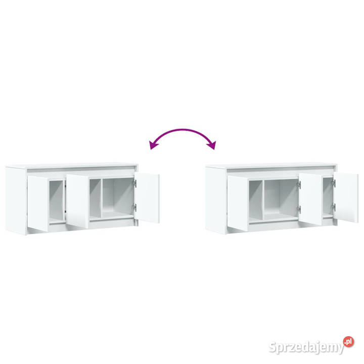 Szafka TV z LED biała 100x34x50 materiał Warszawa