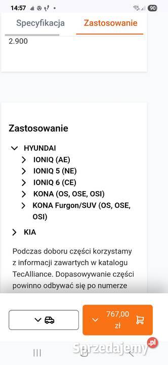 Wachacze komplet Kia Niro Soul Słupsk sprzedam