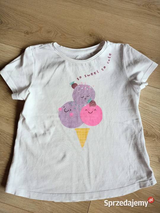 Tshirt koszulka dziewczęca biała 116 Płock