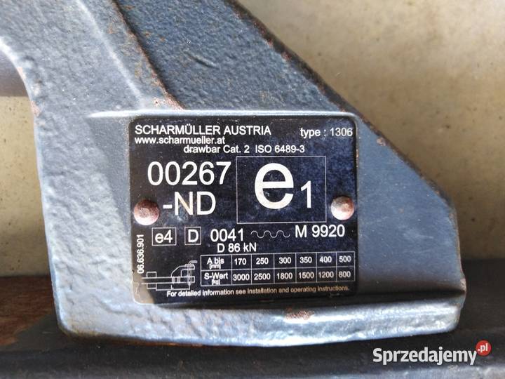Zaczep dolny polowy listwa Scharmuller Fendt MF Lublin