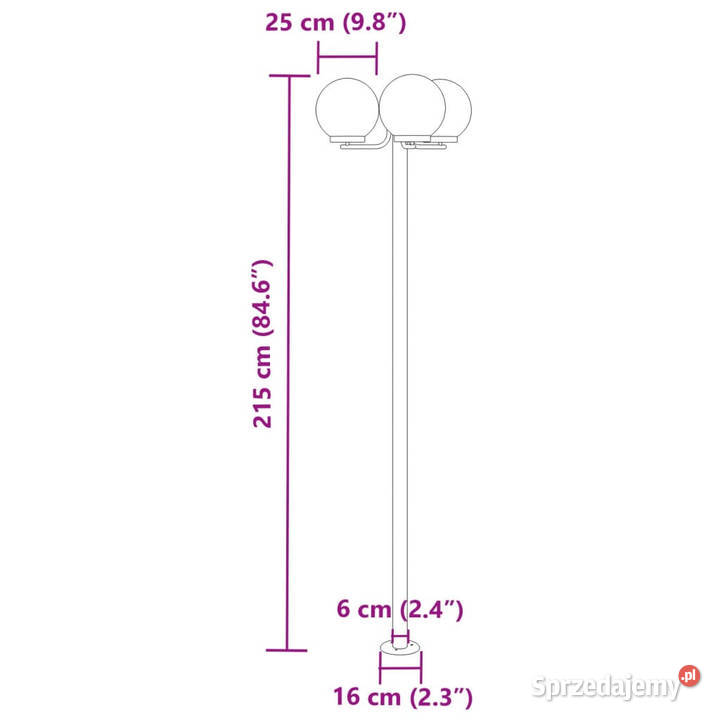 Stojące lampy ogrodowe 3 srebrne 215 stal mazowieckie Warszawa