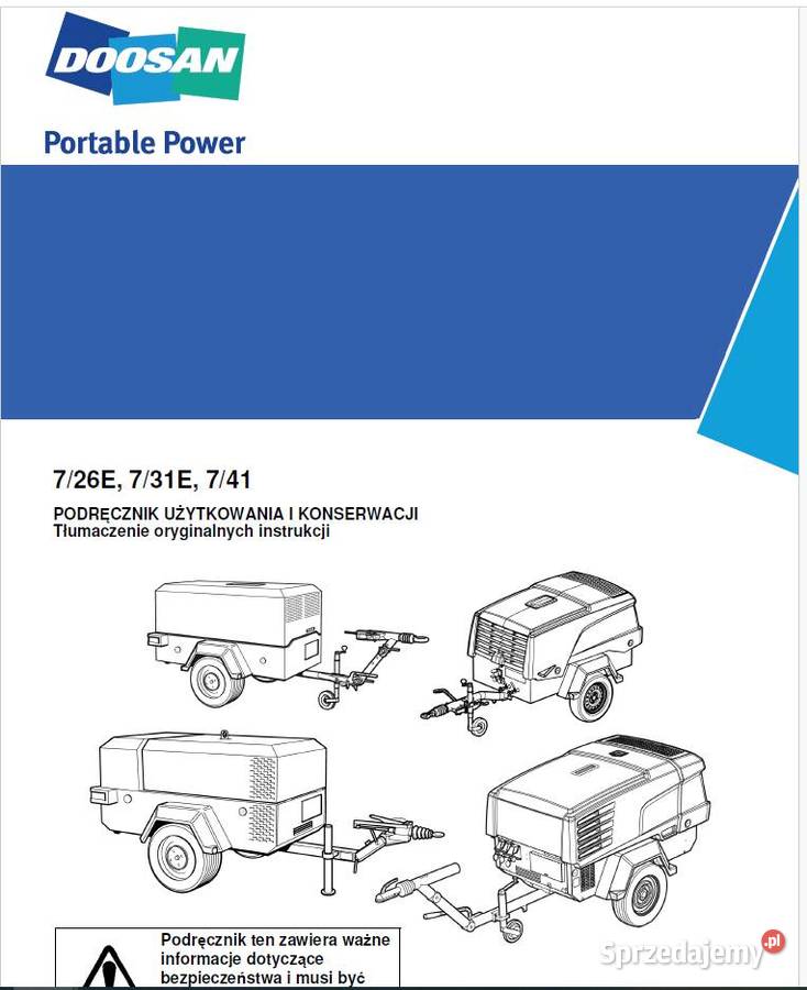 Sprężarka śrubowa DOOSAN 31 m3min kompresor