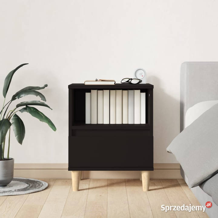 Szafka nocna czarny 40x35x50 WM821796 Warszawa