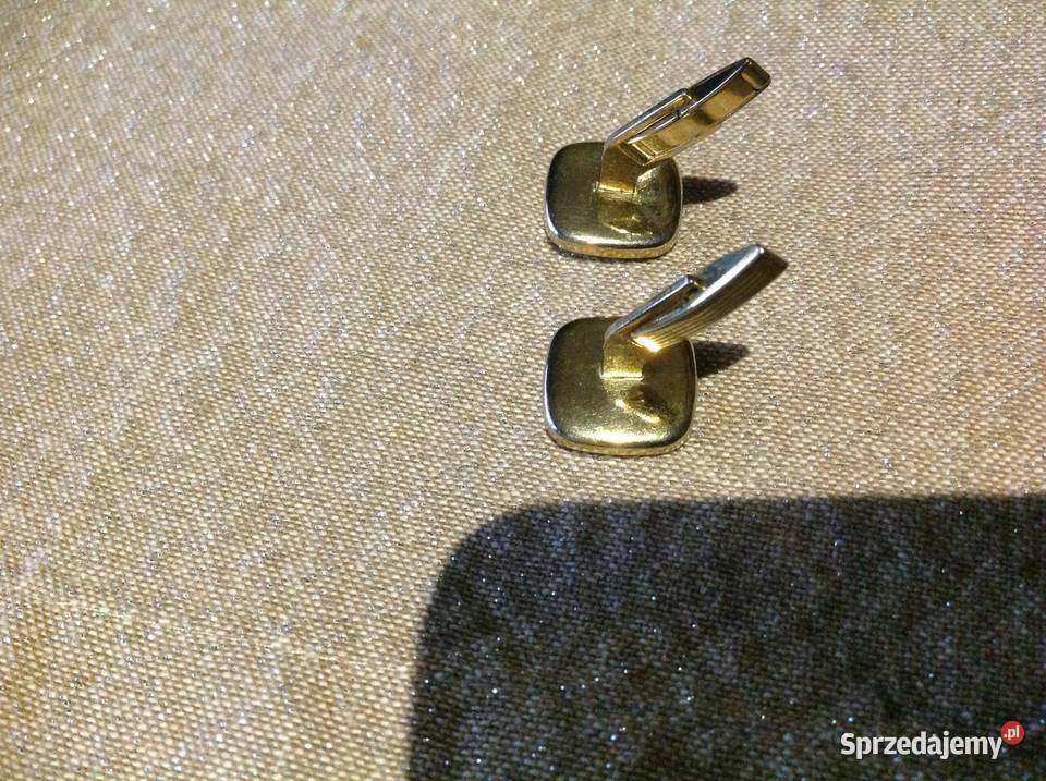 Złote Spinki do Mankietów Vintage Nowa Sól sprzedam