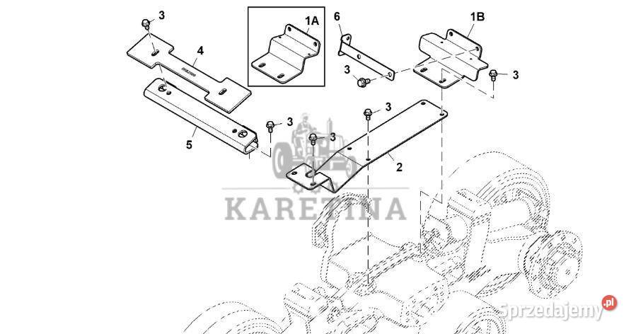John Deere 9470RX Uchwyt RE580765 Gąsienice i Jastrzębniki