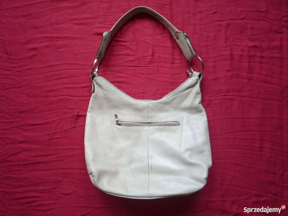 OSKAR Torebka skórzana skóra naturalna beżowa Szczecin