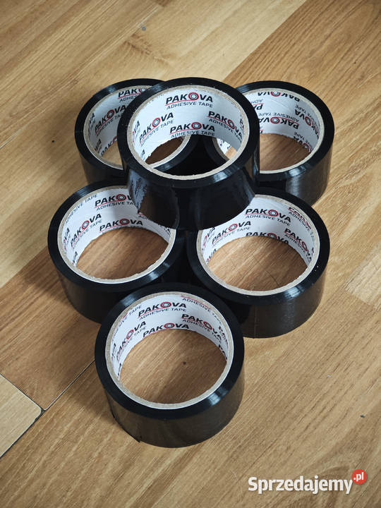 Zestaw 6 Taśma Pakowa Czarna PAKOVA 48mm 50y pomorskie Słupsk
