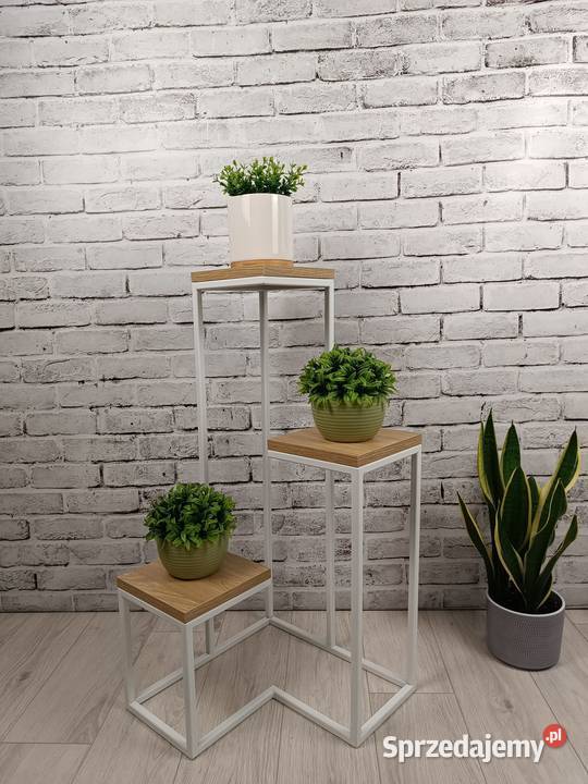 Kwietnik Stojący Potrójny Metalowy Loft Białystok