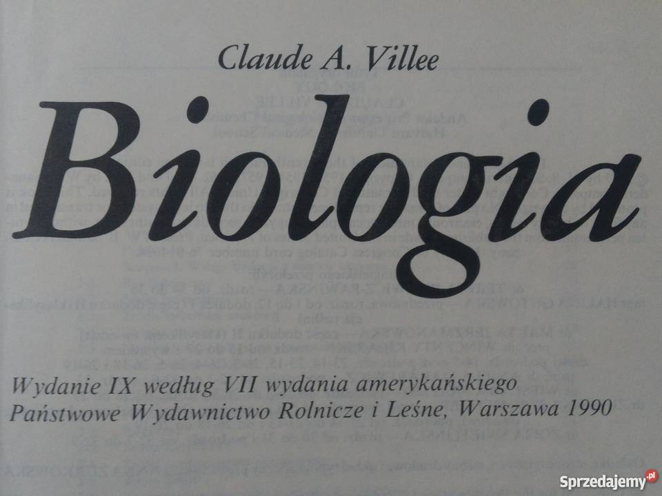 Biologia Villego Biologia Claude A Ville wyd 9 Rok wydania 1999 Warszawa