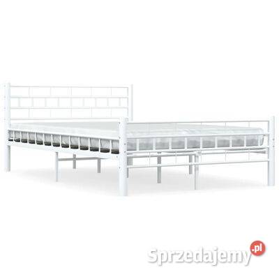 vidaXL Rama łóżka biała metalowa 120 x 200