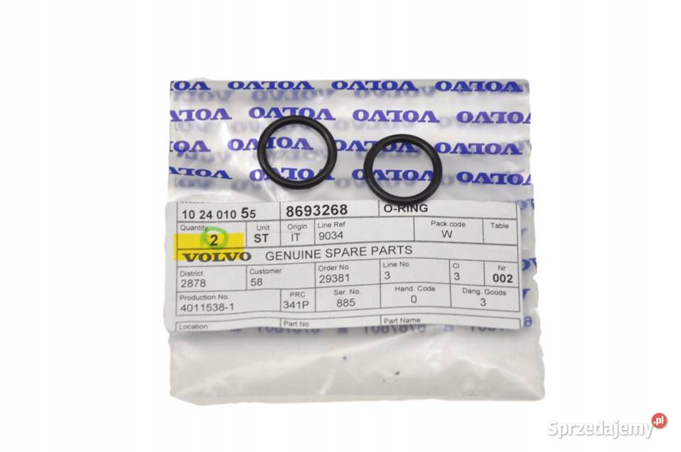 VOLVO S60 V70 XC70 S80 XC90 oring nagrzewnicy OE dolnośląskie Bielany Wrocławskie sprzedam