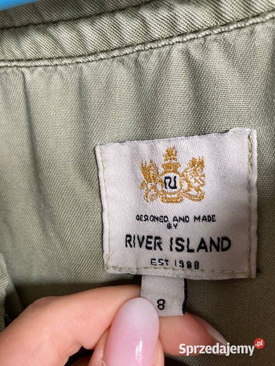 Świetny długi kombinezon River Island khaki Nisko