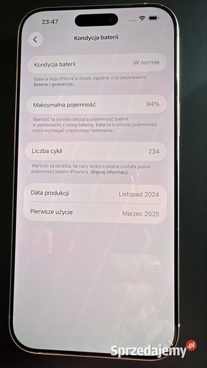 iPhone 16 pro 256gb 94 kondycji Lubań