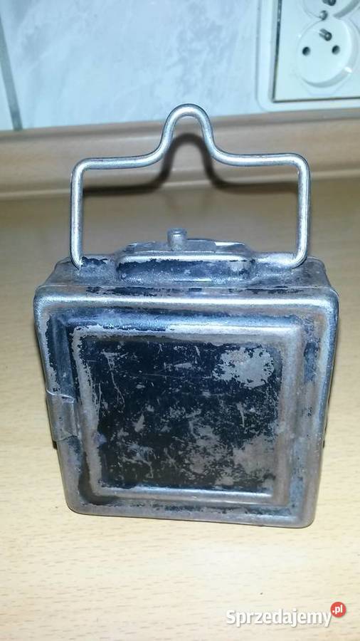 Stara Niemiecka metalowa latarka sygnalizacyjna Poznań