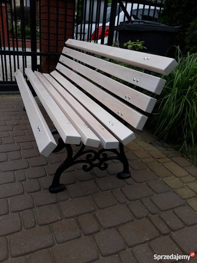 Ławka ogrodowa parkowa nogi żeliwne metal Ożarów Mazowiecki