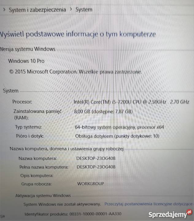 Dell Inspiron 15 5578 Ideał i5 7200 8GB 256 SSD 250 Wrocław