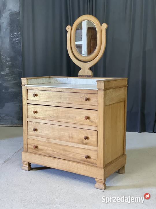 Komoda toaletka z marmurem i lustrem 48cm Budno