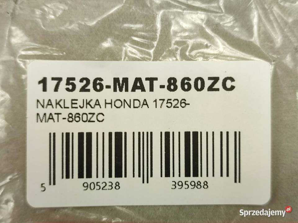 NAKLEJKA HONDA NA BAK L STR HONDA CBR1100XX lubelskie
