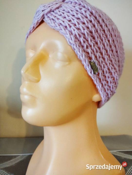 Opaska turban alpaka 35 wełna 75 handmade