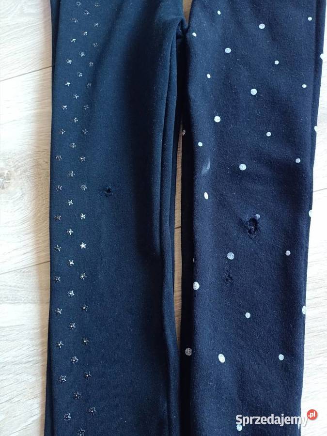 Legginsy getry dziewczęce ocieplane czarne 104 Płock