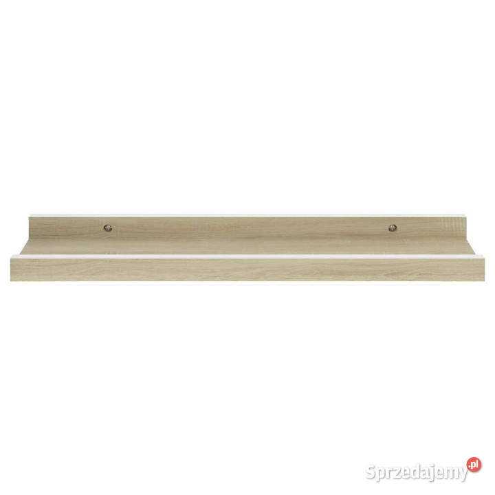 Półki ścienne 2 biel i dąb sonoma 40x9x3 Warszawa