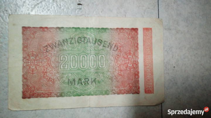 Banknoty 100 marek 1908r 1000 marek 20000 marek
