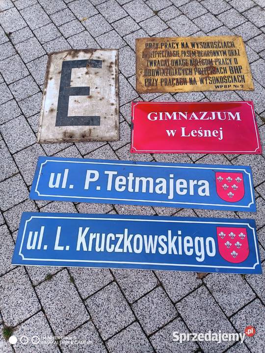 Stare tablice emaliowane informacyjne Pozostałe Olszyna