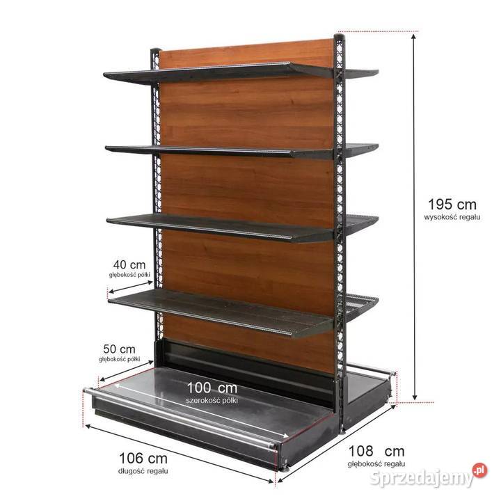 Regał sklepowy WANZL dwustronny H195 L106 8 Magazynowanie