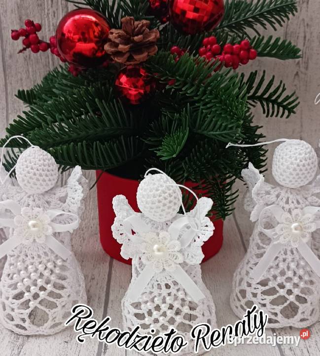 Szydełkowe aniołki rękodzieło chrzest komunia opolskie Opole