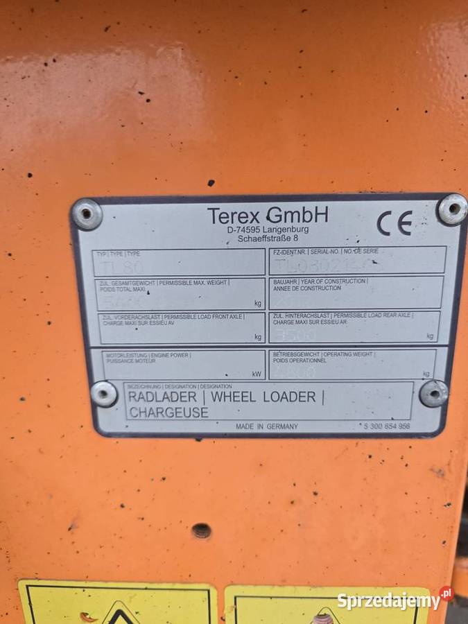 Terex TL 80 Z Ładowarka Kołowa 8411h pomorskie Nowy Dwór Gdański
