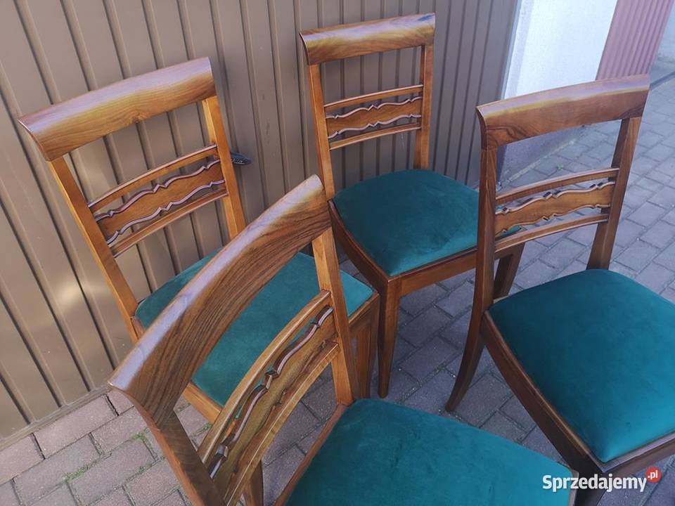 Krzesła 4 Sztuki Orzech ARTDECO Stare Antyk Swarzędz