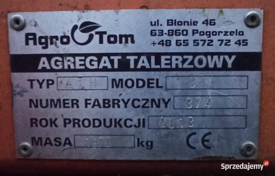Brona talerzowa talerzówka agregat talerzowy nieuszkodzony
