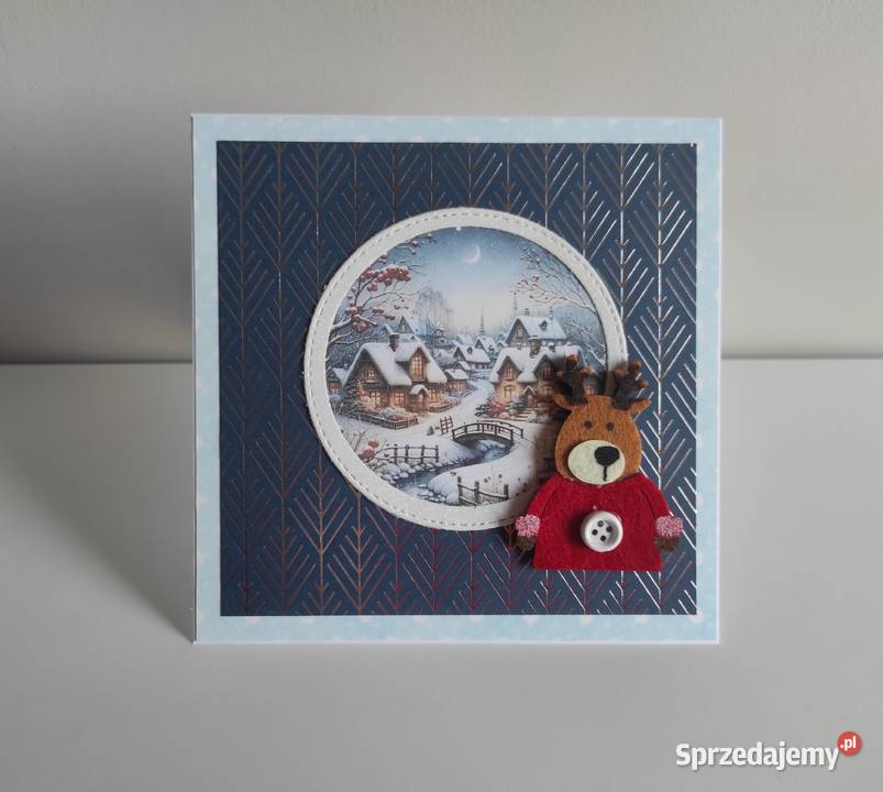 Kartka ręcznie robiona handmade z okazji Świąt Łódź