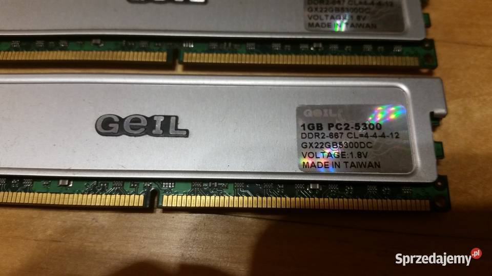 Pamięć RAM DDR2667 2 GB 2x1 Geil Pojemność 2GB Piekary Śląskie sprzedam