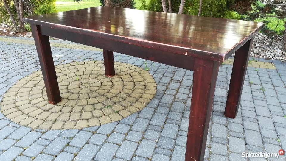 Stół drewniany ciemny prostokątny solidny 0cm mazowieckie Sulbiny